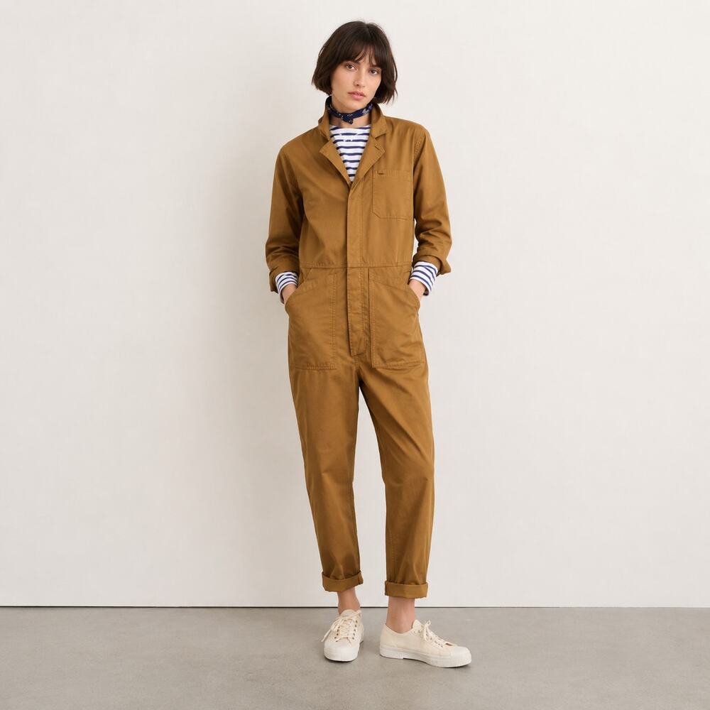 ALEX MILL Women's Standard Jumpsuit in hickory brown size XXS